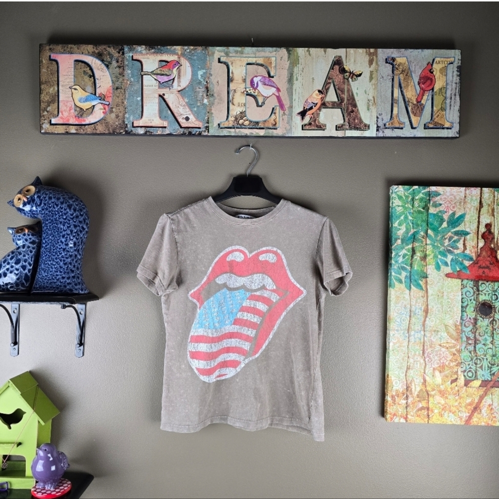 Free People Day Dreamer Elizabeth and James rolling stones tongue tees Small - Picture 8 of 13